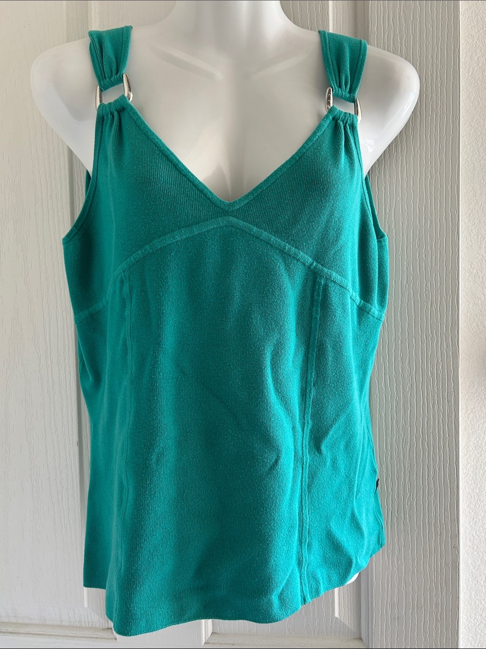 BCBG Teal V-Neck Ring Strap Camisole